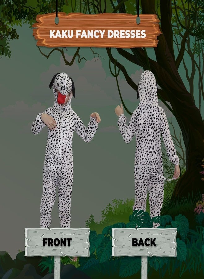 كاكو فانسي دريسيس زي تنكري على شكل كلب من الصوف للأطفال من كاكو - أسود وأبيض، 7-8 سنوات | زي تنكري على شكل حيوان للأولاد والبنات - Image 3